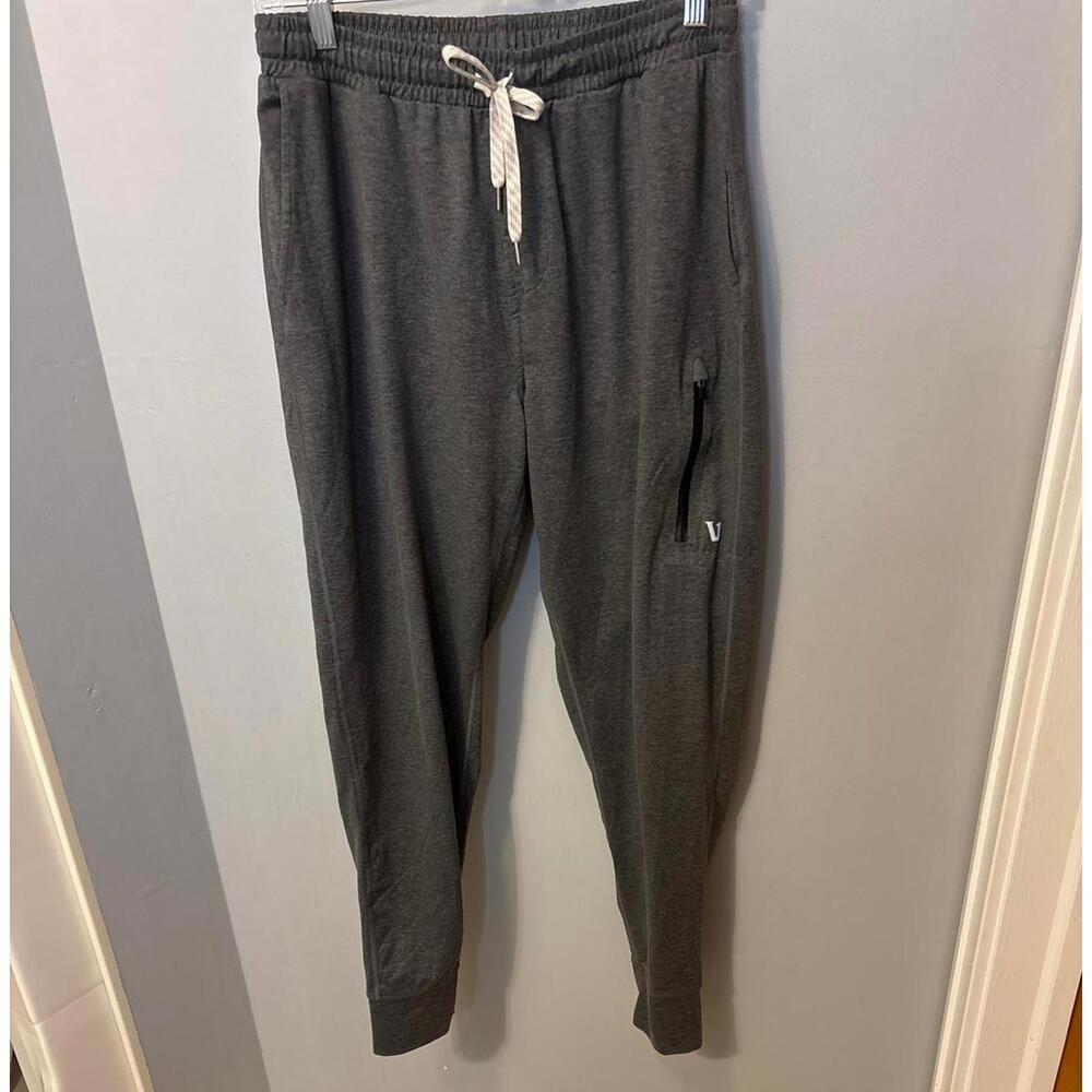 Men's Vuori Gray Activewear Sweatpants with Zipper Pocket and Drawstring Waist